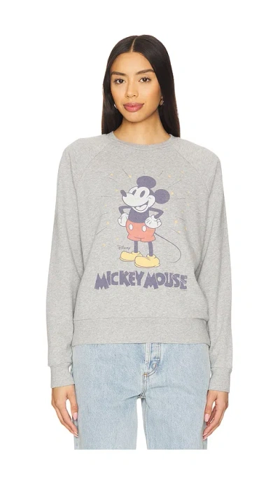 Junk Food Mickey Mouse Vintage Crew In 麻灰色