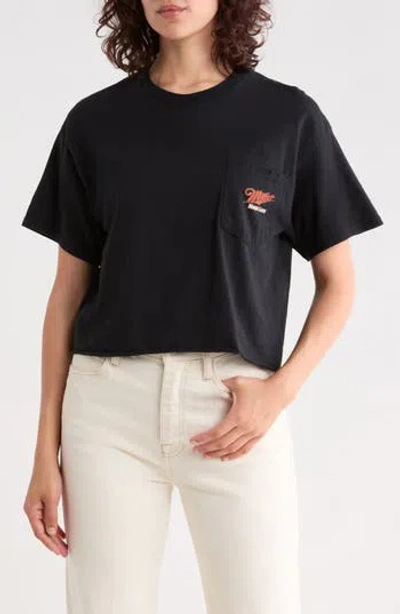 Junk Food Miller High Life Flea Market Crop Cotton T-shirt In Black