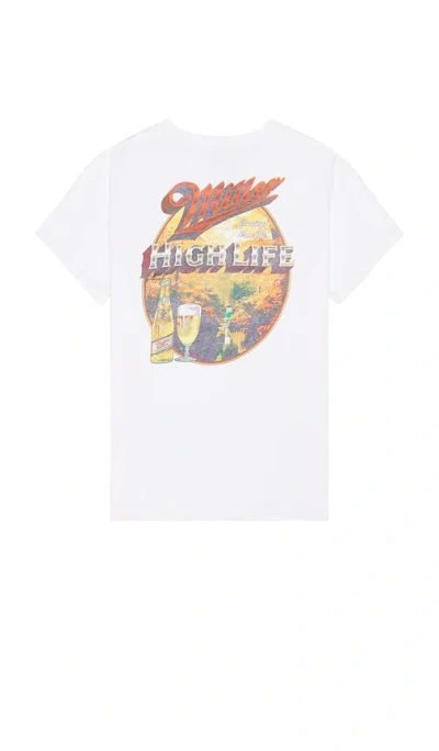 Junk Food Miller High Life Waterfall T-shirt In 화이트