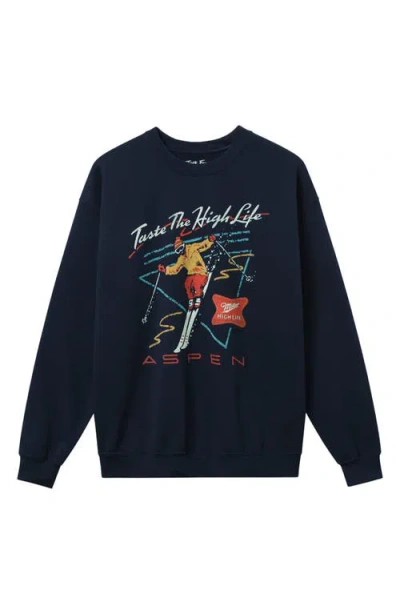 Junk Food Miller Taste The High Life Graphic Sweatshirt In Blue