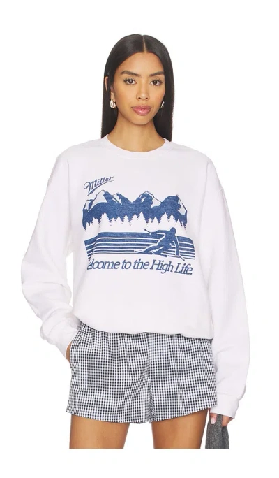 Junk Food Miller Welcome To The High Life Sweatshirt In White
