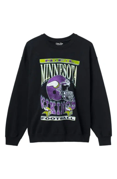 Junk Food Minnesota Vikings Helmet Flea Market Crewneck Sweatshirt In Black