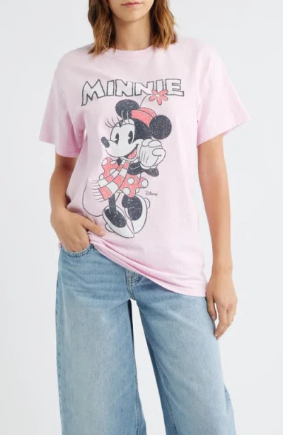 Junk Food Minnie Cotton Graphic T-shirt In Pink