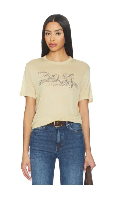 Junk Food Montana Horses The Vintage Tissue Tee In Brown