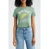 Junk Food Montauk Cross Country Cotton Graphic Baby Tee In Green