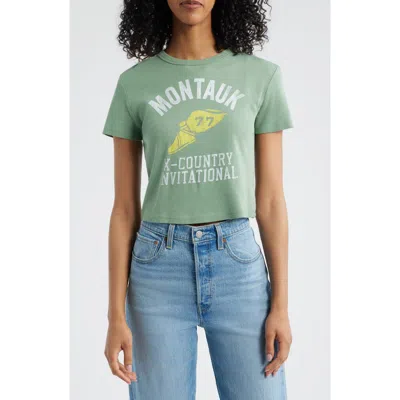 Junk Food Montauk Cross Country Cotton Graphic Baby Tee In Green