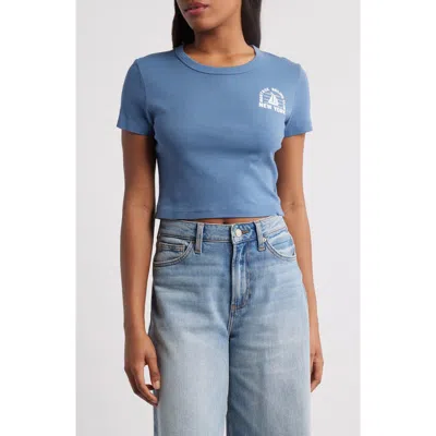 Junk Food Montauk Sailing Club Cotton Graphic Baby Tee In Navy