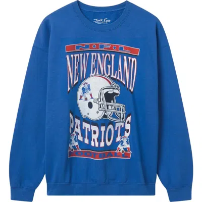 Junk Food New England Patriots Helmet Crewneck Sweatshirt In Royal