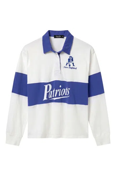 Junk Food New England Patriots Long Sleeve Cotton Rugby Polo In Vintage White