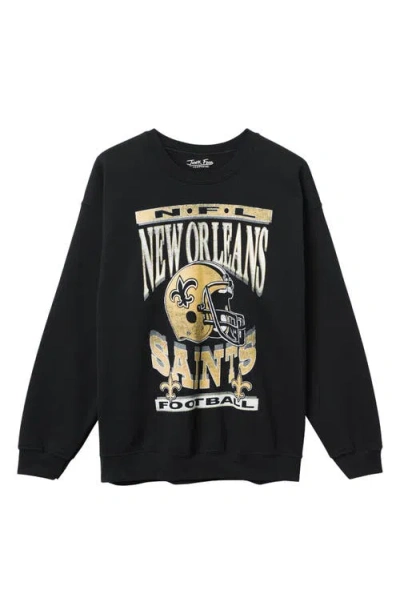 Junk Food New Orleans Saints Helmet Flea Market Crewneck Sweatshirt In Black