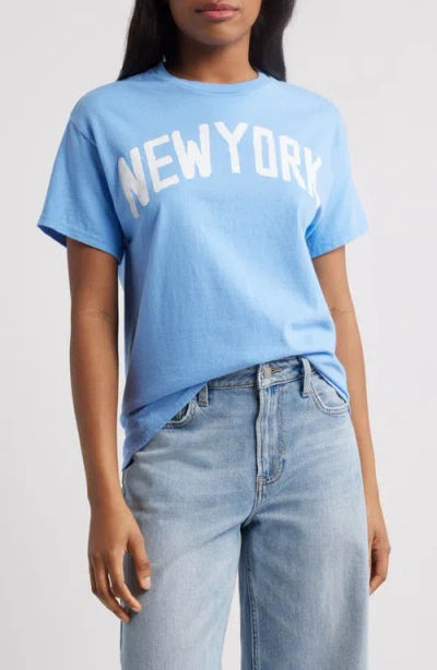 Junk Food New York Crop Graphic Baby Tee In Carolina Blue