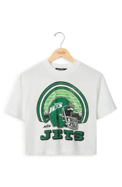 Junk Food New York Jets Game Time Crop Graphic T-shirt In White