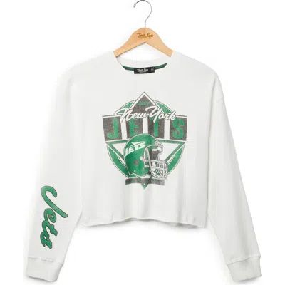 Junk Food New York Jets Graphic Cropped Sweatshirt In White