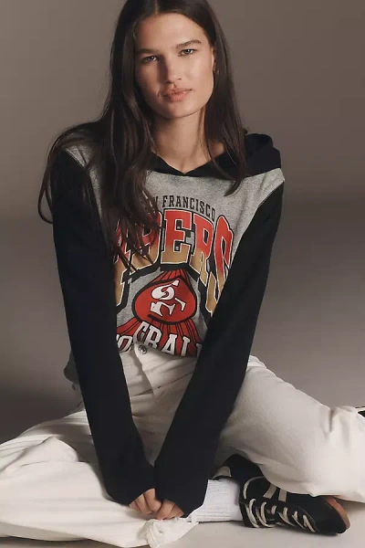 Junk Food Nfl Colorblock Hooded Sweatshirt In Black