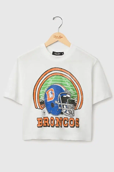 Junk Food Nfl Game Time Mock Neck Crop Tee In Denver Broncos, Women's At Urban Outfitters In White
