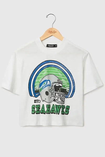 Junk Food Nfl Game Time Mock Neck Crop Tee In Seattle Seahawks, Women's At Urban Outfitters In White