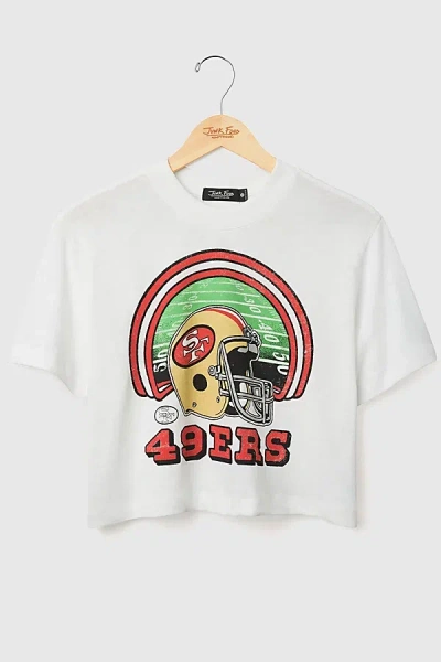 Junk Food Nfl Game Time Mock Neck Crop Tee, Women's At Urban Outfitters In White