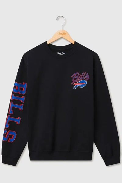 Junk Food Nfl Glitter Crew Fleece Crewneck Top In Buffalo Bills, Men's At Urban Outfitters In Black