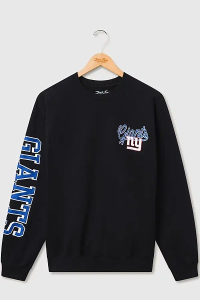 Junk Food Nfl Glitter Crew Fleece Crewneck Top In New York Giants, Men's At Urban Outfitters In Black