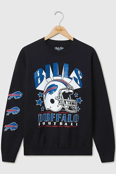 Junk Food Nfl Glitter Helmet Crew Fleece Sweatshirt In Buffalo Bills, Men's At Urban Outfitters In Black