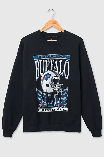 Junk Food Nfl Helmet Flea Market Crew Neck Sweatshirt In Buffalo Bills, Men's At Urban Outfitters In Black