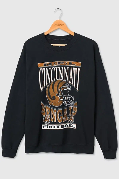 Junk Food Nfl Helmet Flea Market Crew Neck Sweatshirt In Cincinnati Bengals, Men's At Urban Outfitters In Gray