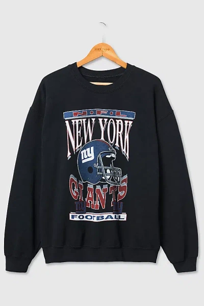 Junk Food Nfl Helmet Flea Market Crew Neck Sweatshirt In New York Giants, Men's At Urban Outfitters In Black