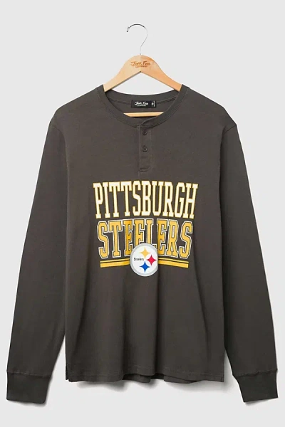 Junk Food Nfl Long Sleeve Henley In Pittsburgh Steelers, Men's At Urban Outfitters In Brown