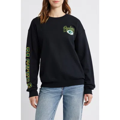 Junk Food Nfl Packers Glitter Graphic Sweatshirt In Black