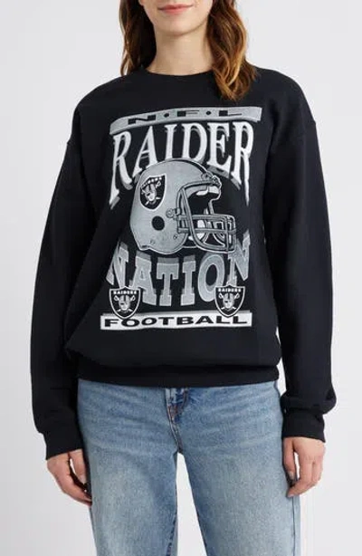 Junk Food Nfl Raiders Helmet Graphic Sweatshirt In Black