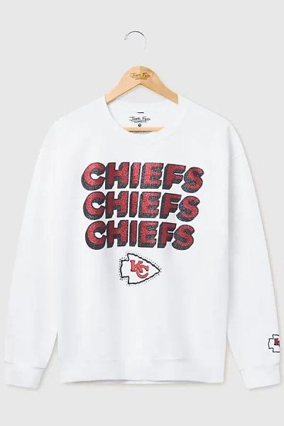Junk Food Nfl Repeat Bling Crew Fleece Sweatshirt In Kansas City Chiefs, Men's At Urban Outfitters In White