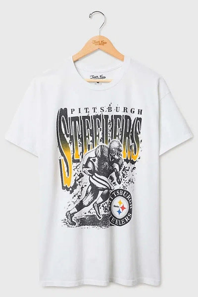 Junk Food Nfl Rushing Flea Market Tee In Pittsburgh Steelers, Men's At Urban Outfitters In White