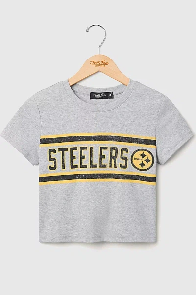 Junk Food Nfl Sideline Baby Tee In Pittsburgh Steelers, Women's At Urban Outfitters In Gray