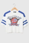 Junk Food Nfl Striped Crop Tee In Buffalo Bills, Women's At Urban Outfitters In White