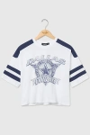 Junk Food Nfl Striped Crop Tee In Dallas Cowboys, Women's At Urban Outfitters In White