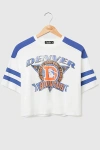 Junk Food Nfl Striped Crop Tee In Denver Broncos, Women's At Urban Outfitters In White