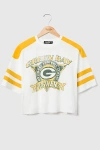Junk Food Nfl Striped Crop Tee In Green Bay Packers, Women's At Urban Outfitters In White