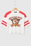 Junk Food Nfl Striped Crop Tee In Kansas City Chiefs, Women's At Urban Outfitters In White