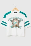 Junk Food Nfl Striped Crop Tee In Miami Dolphins, Women's At Urban Outfitters In White