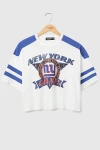 Junk Food Nfl Striped Crop Tee In New York Giants, Women's At Urban Outfitters In Blue
