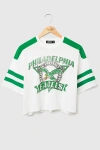 Junk Food Nfl Striped Crop Tee In Philadelphia Eagles, Women's At Urban Outfitters In Green