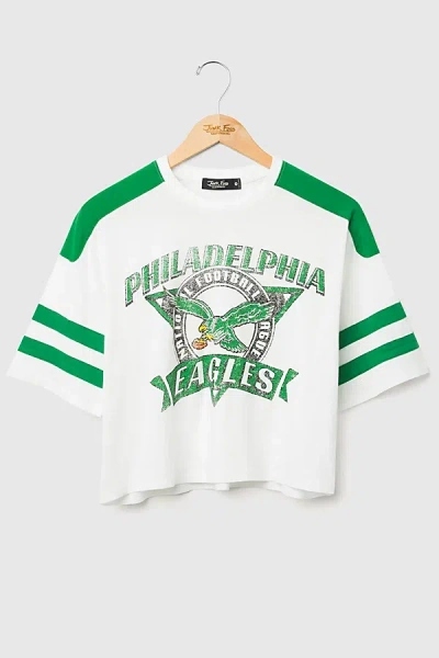 Junk Food Nfl Striped Crop Tee In Philadelphia Eagles, Women's At Urban Outfitters In Green