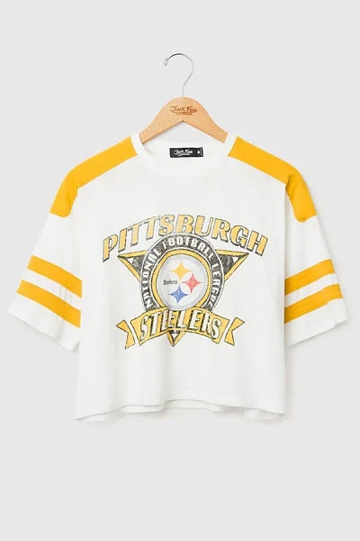Junk Food Nfl Striped Crop Tee In Pittsburgh Steelers, Women's At Urban Outfitters In Yellow