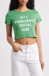 Junk Food Nyc Pickleball Cotton Graphic Baby Tee In Leprachaun