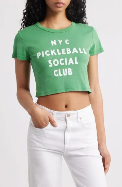Junk Food Nyc Pickleball Cotton Graphic Baby Tee In Leprachaun
