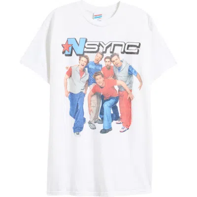 Junk Food Oversize Nsync Boyfriend Graphic T-shirt In White