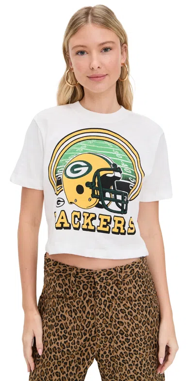 Junk Food Packers Game Time Mn Crop Tee Vintage White