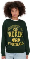 Junk Food Packers Property Crew Fleece Sweatshirt Dark Green In Green