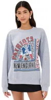 Junk Food Patriots Crew Sweatshirt Heather Grey In Heather Grey