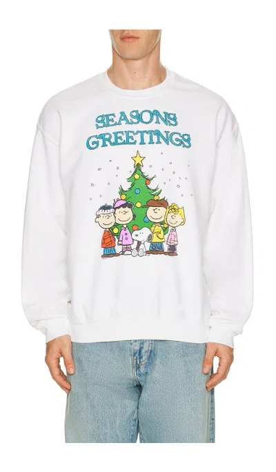 Junk Food Peanuts Seasons Greetings Sweatshirt In White